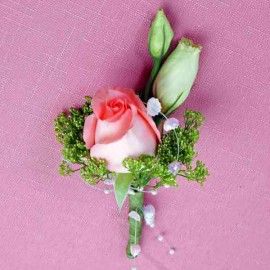 Peach Roses Corsage ( Add-On Only, No Delivery )
